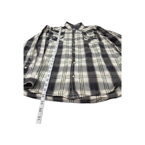 Supply Company Shirt Mens Size L Plaid Pearl‎ Snap Short Sleeve Western Cowboy - Picture 3 of 5